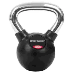 Sport-Thieme Rubber-Coated, Smooth Chrome-Handled Kettlebell