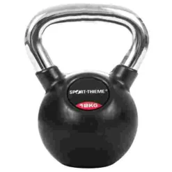 Sport-Thieme Rubber-Coated, Smooth Chrome-Handled Kettlebell -Sports Series 119 0843