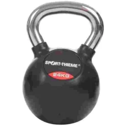 Sport-Thieme Rubber-Coated, Smooth Chrome-Handled Kettlebell -Sports Series 119 0885