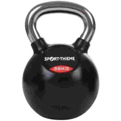 Sport-Thieme Rubber-Coated, Smooth Chrome-Handled Kettlebell -Sports Series 123 3605