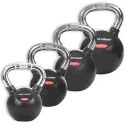 Sport-Thieme Kettlebell Set, Rubbersied With Chrome Handle